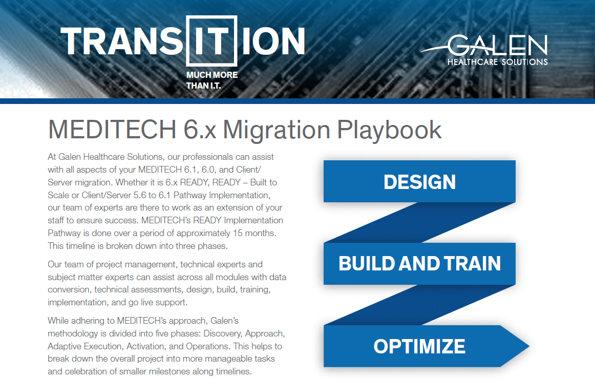 MEDITECH 6.0 Migration Playbook